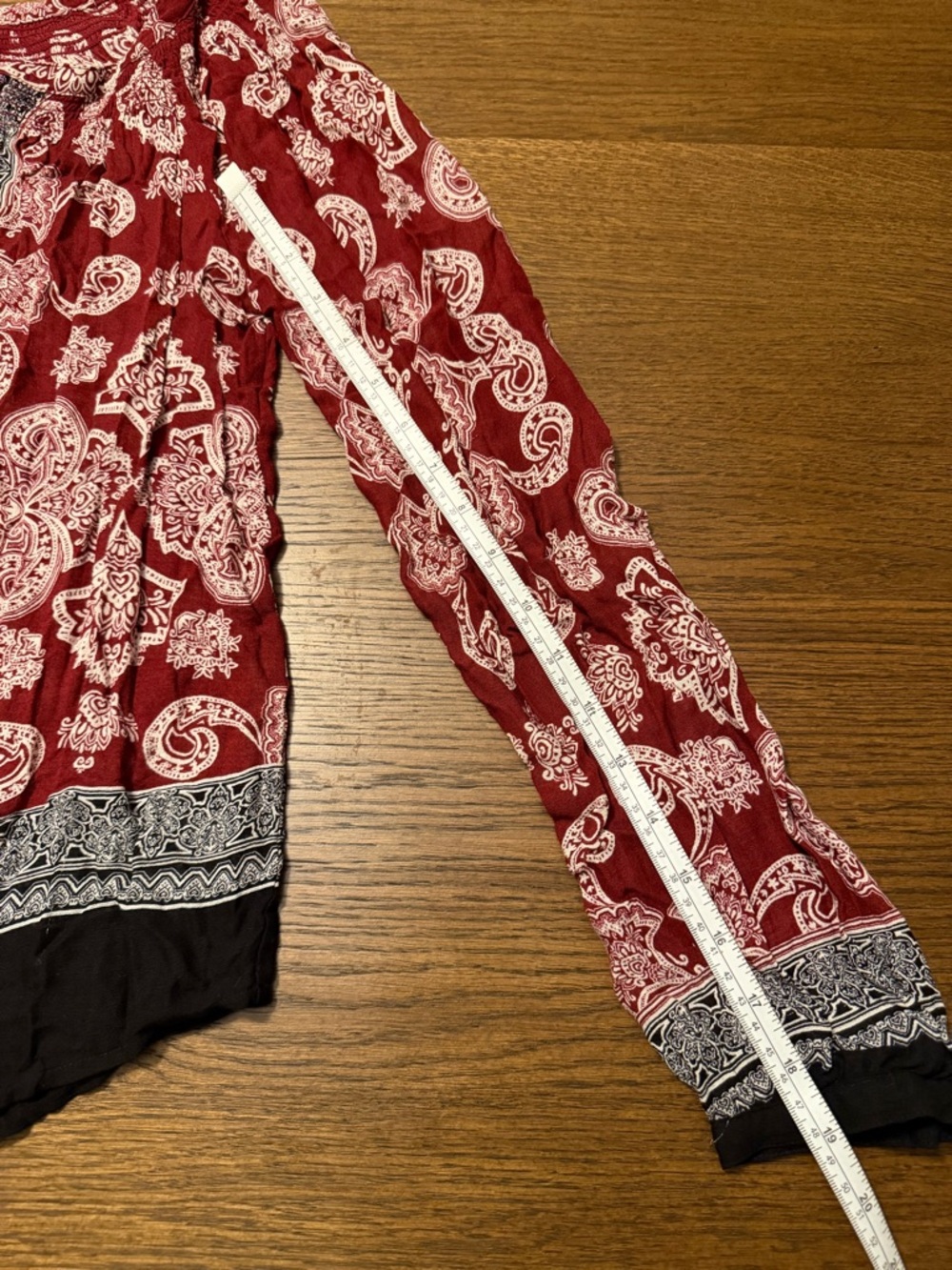 NWOT Lucky Brand Printed Red and Black Button Down - Picture 5 of 5